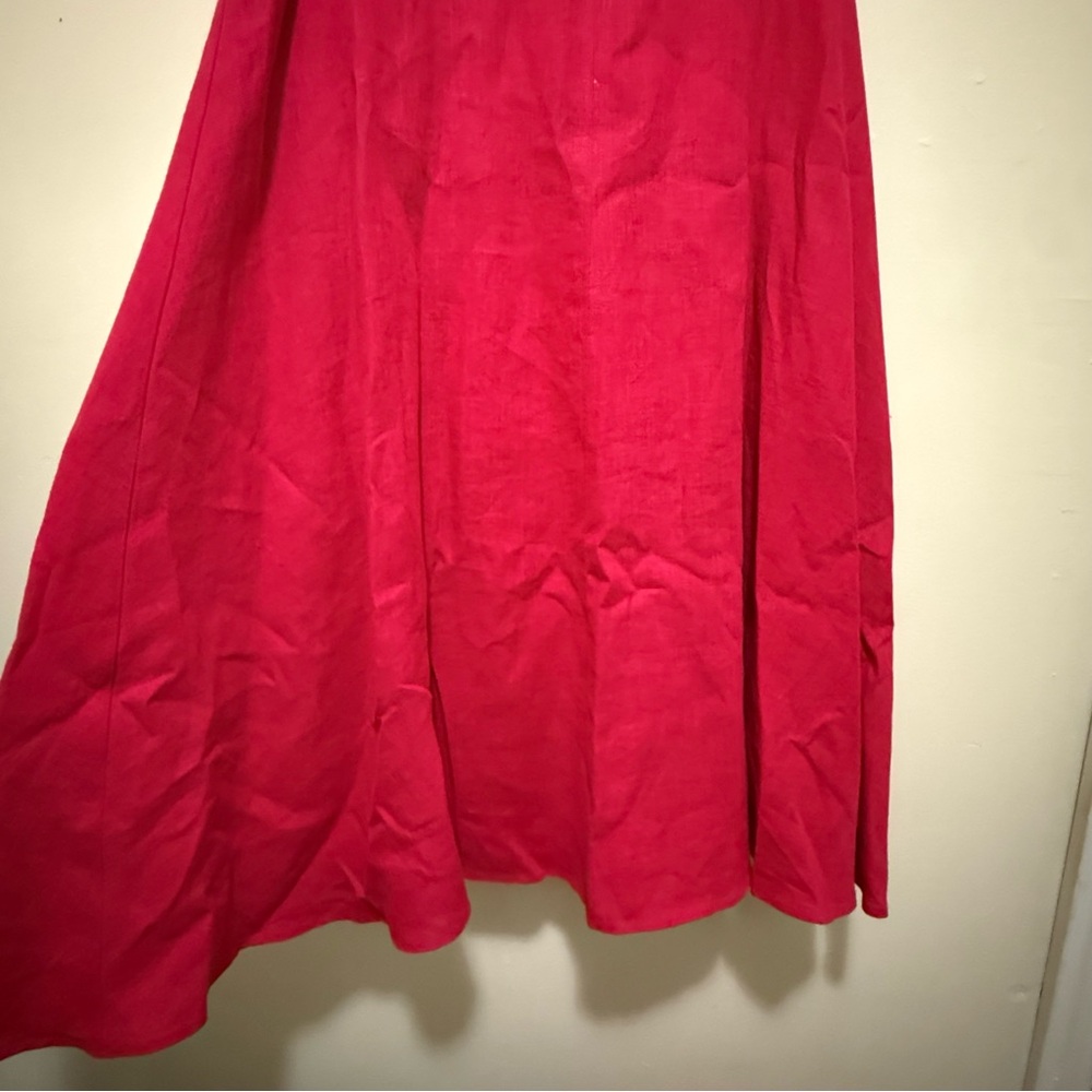 Anthropologie Maeve Melbourne Linen Summer Swing Dress Pink - Picture 3 of 6
